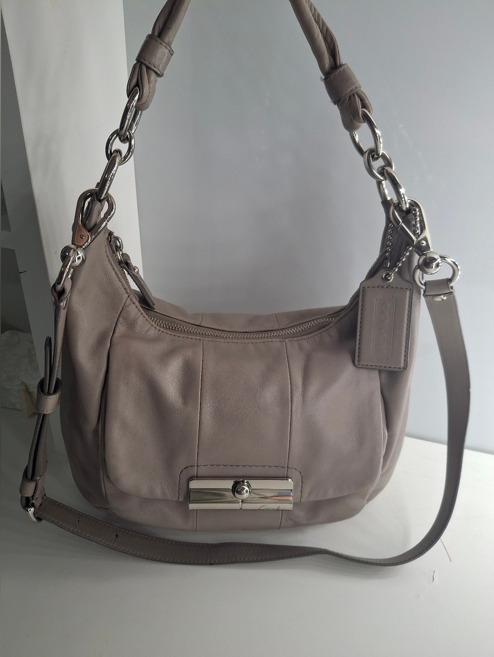 Coach Kristin convertible hobo bag Taupe.  Great condition
